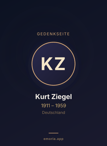 Gedenkportrait von Kurt Ziegel