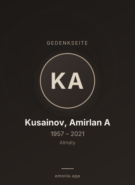 Gedenkportrait von Kusainov, Amirlan A