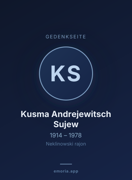 Gedenkportrait von Kusma Andrejewitsch Sujew