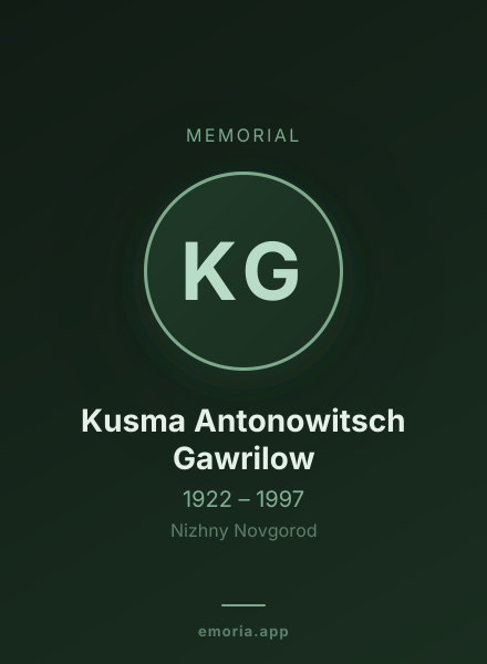 Memorial portrait of Kusma Antonowitsch Gawrilow