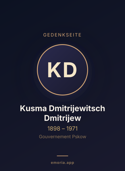 Gedenkportrait von Kusma Dmitrijewitsch Dmitrijew
