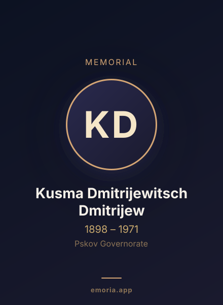 Memorial portrait of Kusma Dmitrijewitsch Dmitrijew