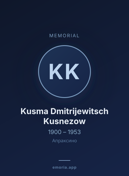 Memorial portrait of Kusma Dmitrijewitsch Kusnezow