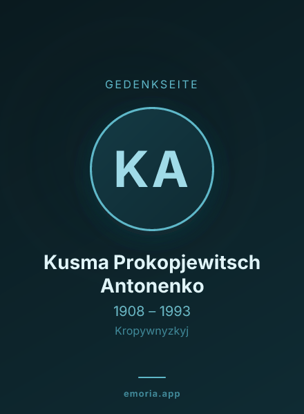 Gedenkportrait von Kusma Prokopjewitsch Antonenko