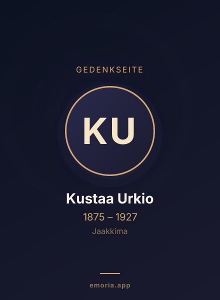 Gedenkportrait von Kustaa Urkio