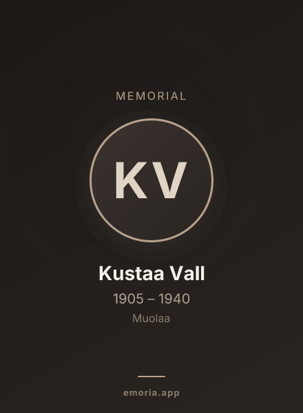 Memorial portrait of Kustaa Vall
