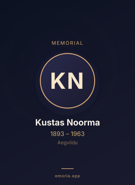 Memorial portrait of Kustas Noorma