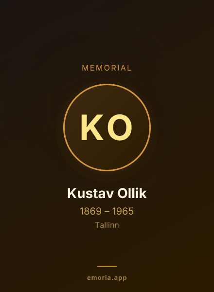 Memorial portrait of Kustav Ollik