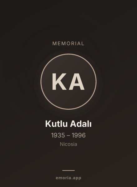 Memorial portrait of Kutlu Adalı