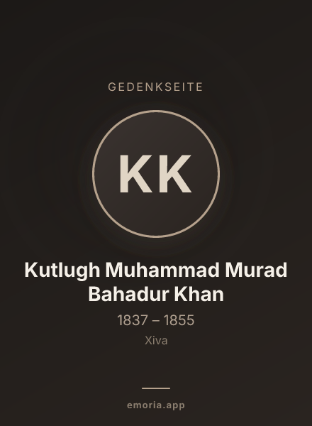 Gedenkportrait von Kutlugh Muhammad Murad Bahadur Khan