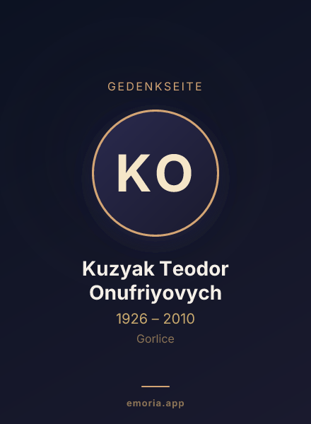 Gedenkportrait von Kuzyak Teodor Onufriyovych