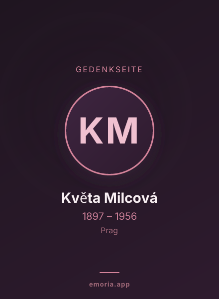 Gedenkportrait von Květa Milcová