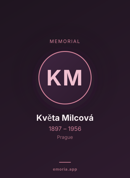 Memorial portrait of Květa Milcová