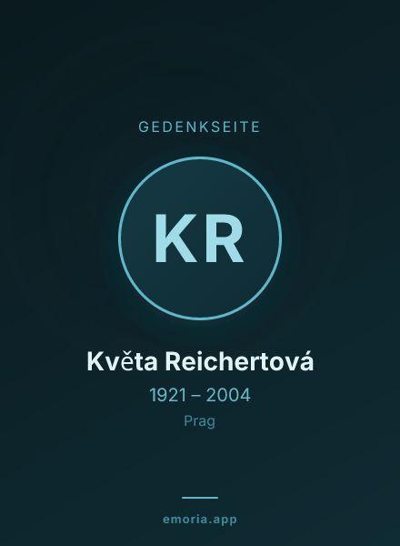 Gedenkportrait von Květa Reichertová