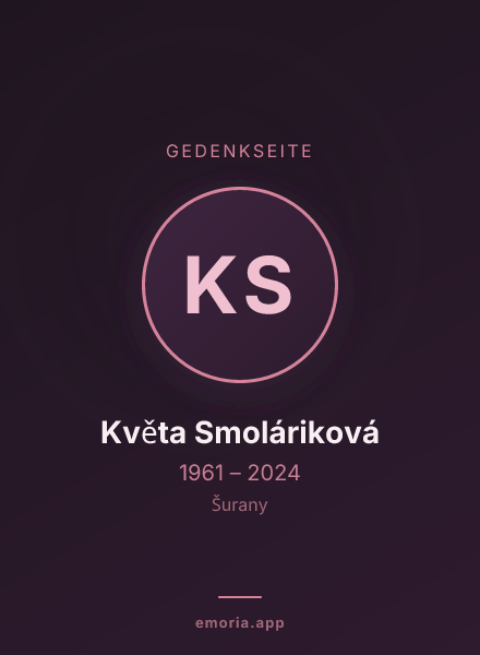 Gedenkportrait von Květa Smoláriková