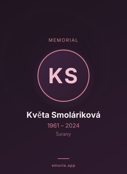 Memorial portrait of Květa Smoláriková