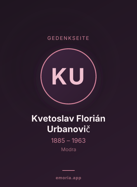 Gedenkportrait von Kvetoslav Florián Urbanovič