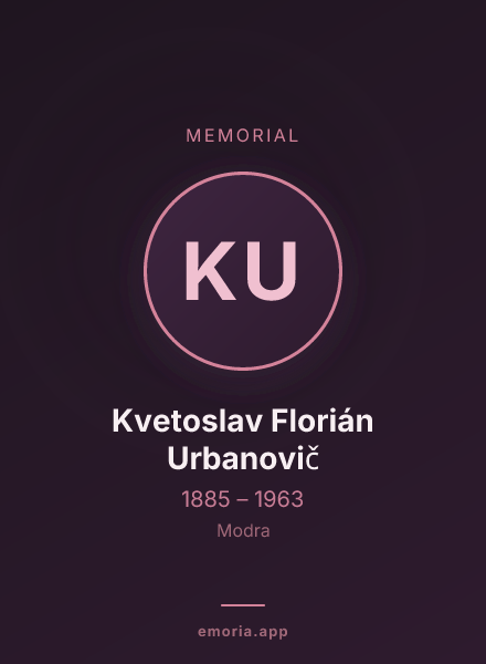 Memorial portrait of Kvetoslav Florián Urbanovič