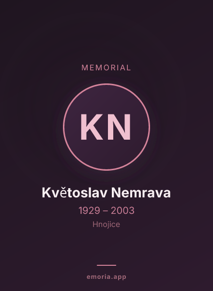 Memorial portrait of Květoslav Nemrava