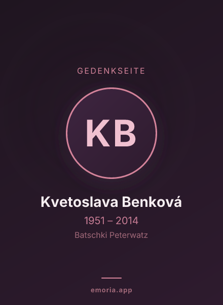 Gedenkportrait von Kvetoslava Benková