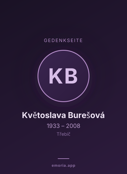 Gedenkportrait von Květoslava Burešová