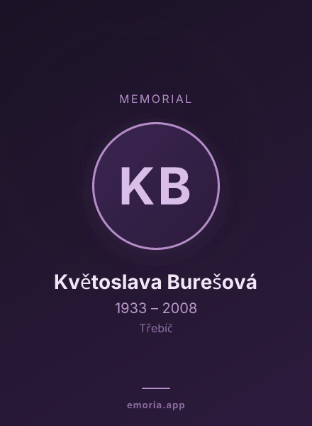 Memorial portrait of Květoslava Burešová