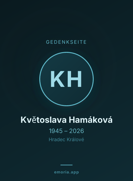 Gedenkportrait von Květoslava Hamáková