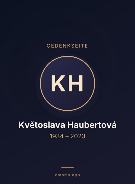 Gedenkportrait von Květoslava Haubertová