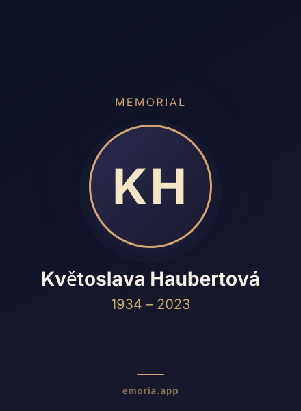 Memorial portrait of Květoslava Haubertová