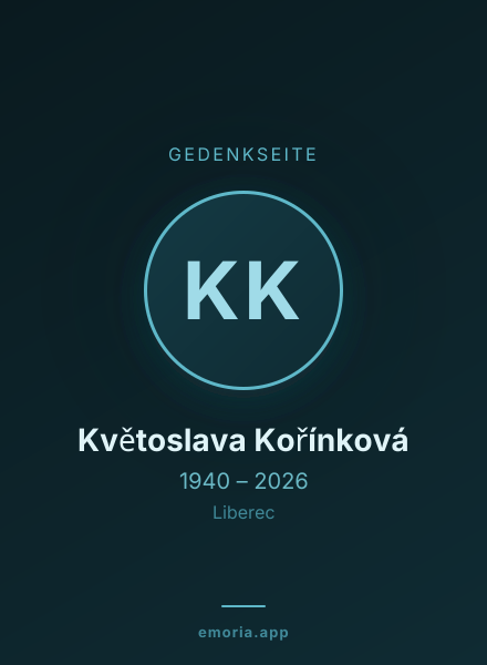 Gedenkportrait von Květoslava Kořínková