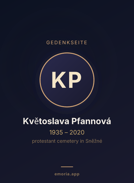 Gedenkportrait von Květoslava Pfannová
