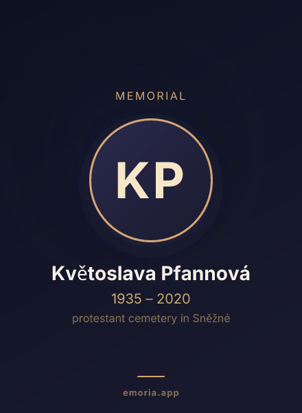Memorial portrait of Květoslava Pfannová