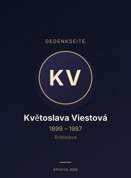 Gedenkportrait von Květoslava Viestová