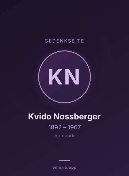 Gedenkportrait von Kvido Nossberger