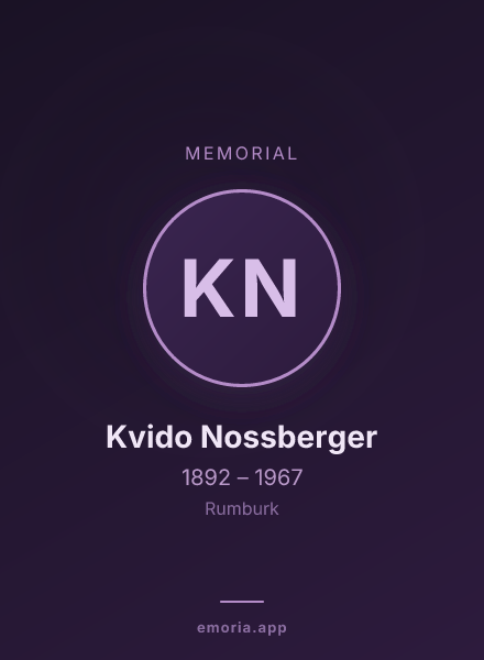 Memorial portrait of Kvido Nossberger
