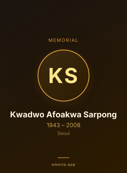 Memorial portrait of Kwadwo Afoakwa Sarpong