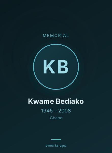 Memorial portrait of Kwame Bediako