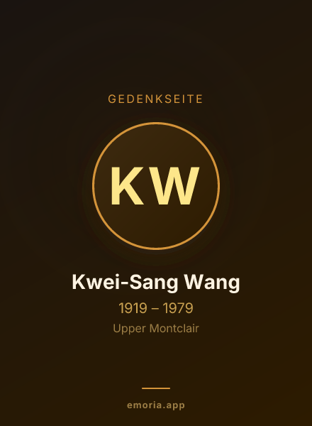 Gedenkportrait von Kwei-Sang Wang
