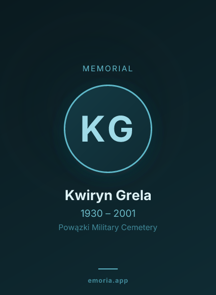 Memorial portrait of Kwiryn Grela
