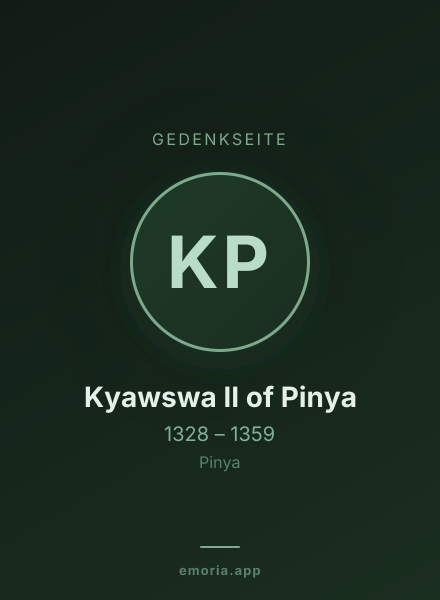 Gedenkportrait von Kyawswa II of Pinya