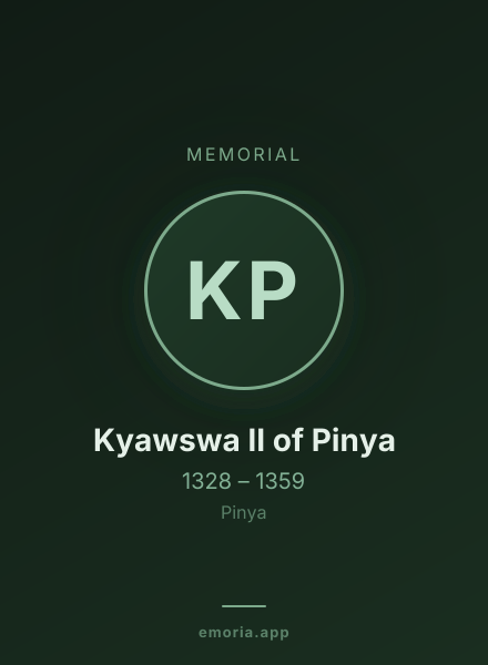 Memorial portrait of Kyawswa II of Pinya