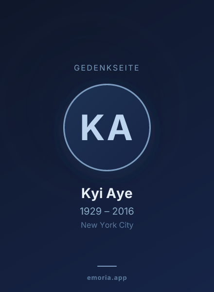Gedenkportrait von Kyi Aye