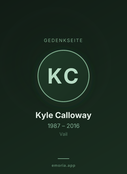 Gedenkportrait von Kyle Calloway