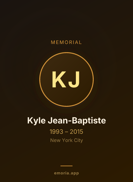 Memorial portrait of Kyle Jean-Baptiste