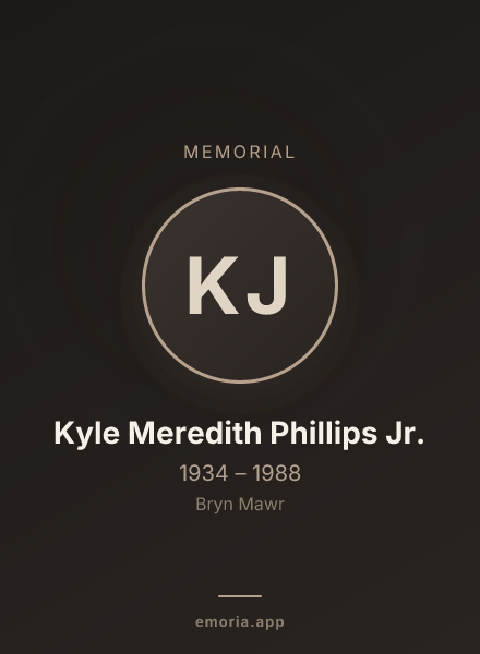 Memorial portrait of Kyle Meredith Phillips Jr.