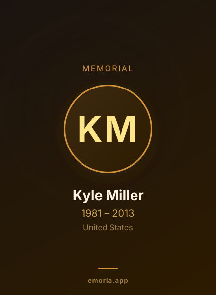 Memorial portrait of Kyle Miller