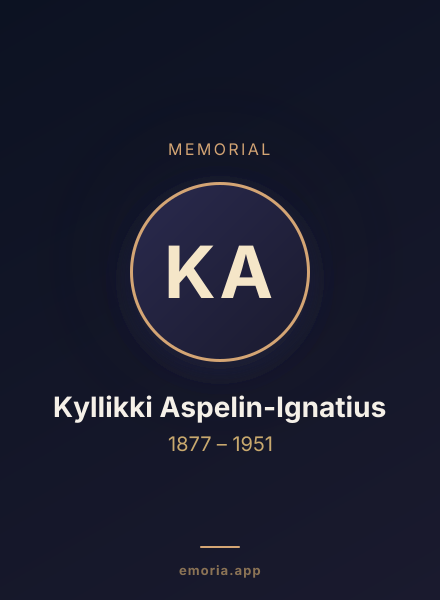 Memorial portrait of Kyllikki Aspelin-Ignatius