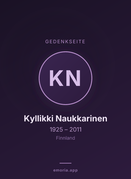 Gedenkportrait von Kyllikki Naukkarinen
