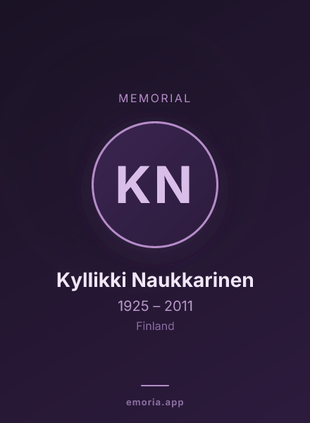 Memorial portrait of Kyllikki Naukkarinen
