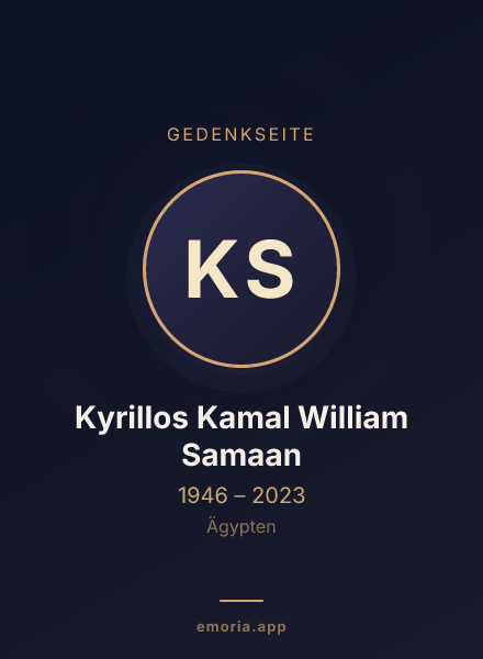 Gedenkportrait von Kyrillos Kamal William Samaan